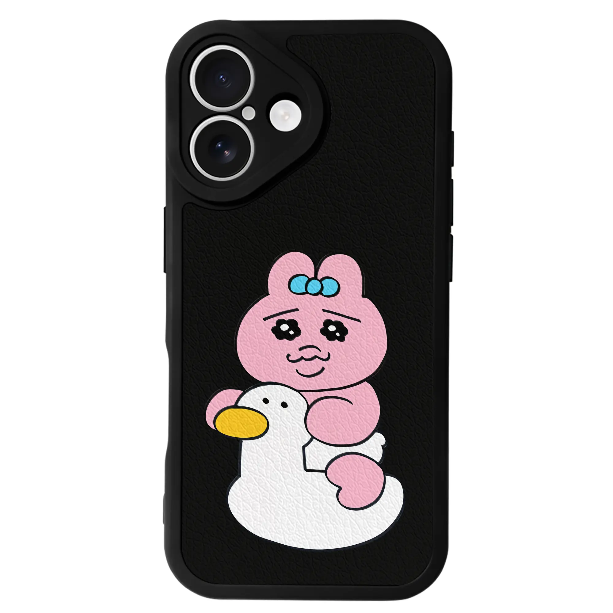 おぱんちゅうさぎ グッズ おぱんちゅうさぎ - IPhone 16シリーズ対応 ・ シリコンスマホケース ・ レザー調 ・ 高精度フィット ・ 耐衝撃 ・ ワイヤレス充電対応 ・ 精密カット